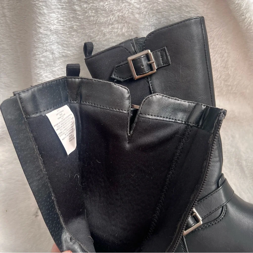 2 for $20 | Girls Knee High Black Boots Size 7 | Equestrian Style Leather Look - Picture 5 of 5